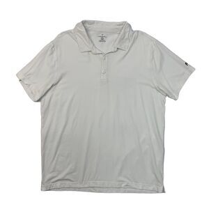 Fabletics Polo Shirt Mens XL Extra Large White Stretch Cotton Modal Blend Golf